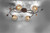 Paul Neuhaus GRETA 4 Light Rust with Gold Coloured Glass Semi Flush Ceiling Light