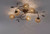 Paul Neuhaus GRETA 6 Light Rust with Gold Coloured Glass Semi Flush Ceiling Light