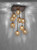 Paul Neuhaus GRETA 9 Light Rust with Gold Coloured Glass Semi Flush Ceiling Light