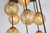 Paul Neuhaus GRETA 9 Light Rust with Gold Coloured Glass Semi Flush Ceiling Light