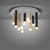 Paul Neuhaus PURE-GEMIN 12 Light Aluminium with Black and Gold Dimmable Ceiling Light