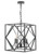 Jepsen 4 Light Black and Bevelled Edge Glass Lantern