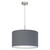 Eglo Lighting Pasteri Satin Nickel with 380 Grey Fabric Shade Pendant Light