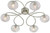 Leysha 6 Light Satin Nickel and Glass Semi Flush Ceiling Light