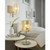 Eglo Lighting Viserbella Champagne with Gold Fabric Shade Wall Light