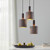 Eglo Lighting Concessa 1 530 Dark Brown with Cappuccino and Gold Fabric Shade Pendant Light