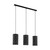 Eglo Lighting Ramon 3 Light Black with Black and White Film Shade Bar Pendant Light