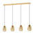 Eglo Lighting Alobrase 4 Light Brushed Brass with Amber Vaporized Bar Pendant Light