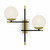 Maytoni Nostalgia 2 Light Black with Brass and Opal Glass Wall Light