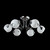 Maytoni Joel 6 Light Chrome with Opal Glass Semi-Flush Ceiling Light