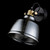 Maytoni Irving Black With Brass And Smoked Glass Adjustable Wall Light