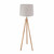 Maytoni Calvin Wood Tripod with Beige Shade Floor Lamp