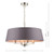 Dar Lighting Cristin 4 Light Polished Nickel with Grey Ribbon Shade Pendant Light