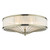 Dar Lighting Oslo 3 Light Antique Brass with Ivory Ribbon Flush Ceiling Light