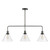 Dar Lighting Ray 3 Light Antique Nickel with Clear Glass Bar Pendant Light