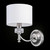 Maytoni Alicante Satin Nickel and Glass with White Shade Wall Light