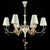 Maytoni Intreccio 6 Light White with Gold Ribbon and White Shades Pendant Light