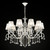 Maytoni Grace 10 Light Antique White and Gold with White Organza Shades Pendant Light