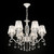 Maytoni Grace 6 Light Antique White and Gold with White Organza Shades Pendant Light