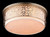 Maytoni Venera 5 Light Antique Brass with Linen Fabric Shade Flush Ceiling Light