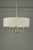 Sorrento 3 Light Brushed Chrome Armed Fitting with Natural Shade Ceiling Light