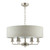 Sorrento 6 Light Brushed Chrome Armed Fitting with Natural Shade Ceiling Light