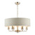 Sorrento 6 Light Brushed Chrome Armed Fitting with Natural Shade Ceiling Light