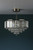 Laura Ashley Vienna 3 Light Crystal and Antique Brass Semi Flush Ceiling Light