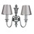 Dickens Pewter Double Wall Light Fitting Only