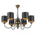 David Hunt Garbo 6 Light Bronze Complete with Black and Bronze Shades Pendant Light 