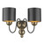 David Hunt Garbo 2 Light Bronze Complete with Black Bronze Shades Double Wall Light 