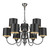 David Hunt Garbo 9 Light Pewter Complete with Black and Silver Shades Pendant Light 