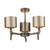 David Hunt Joshua 3 Light Polished Bronze with Bespoke Shades Dual Mount Pendant Light 