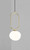 DFTP Shapes 22 Brass With White Opal Glass Pendant Light