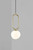 DFTP Shapes 27 Brass With White Opal Glass Pendant Light