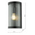 Dar Lighting Anund Matt Black with Ribbed Glass IP44 Wall Light