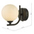 Dar Lighting Cradle Matt Black and Opal Glass Wall Light