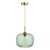 Dar Lighting Demarius Bronze with Green Ribbed Glass Pendant Light