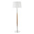 Dar Lighting Detroit Satin Nickel and Walnut Base Only Floor Lamp