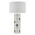 Dar Lighting Dimple Gloss White Gold Ceramic Table Lamp With Shade