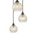 Dar Lighting Federico 5 Light Black and Clear Wired Glass Cluster Pendant