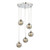 Dar Lighting Federico 5 Light Polished Chrome and Smoked Glass Cluster Pendant