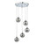 Dar Lighting Federico 5 Light Polished Chrome and Smoked Glass Cluster Pendant