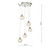 Dar Lighting Federico 5 Light Polished Chrome and Clear Wired Glass Cluster Pendant