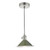 Dar Lighting Hadano Antique Chrome with Olive Green Shade Pendant Light