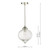 Dar Lighting Mya Polished Nickel and Ribbed Glass Pendant Light