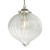 Dar Lighting Mya Polished Nickel and Ribbed Glass Pendant Light