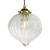 Dar Lighting Mya Antique Brass and Ribbed Glass Pndant Light