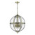 Dar Lighting Vanessa 5 Light Antiue Brass and Glass Pendant