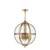 Dar Lighting Vanessa 5 Light Antique Brass and Glass Pendant